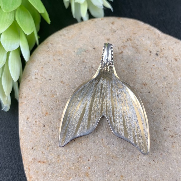 Artisan Jewelry - Sterling Antique Mermaid Tail Spoon Pendant